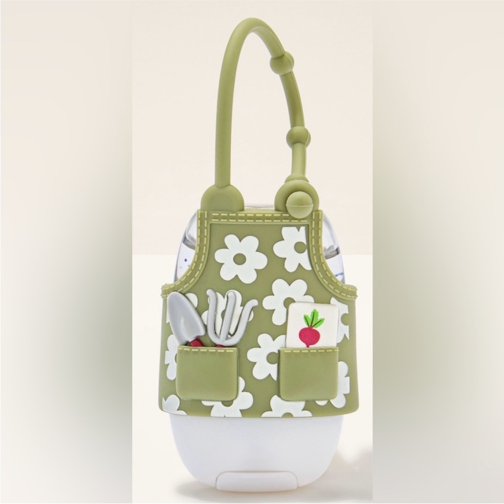 Bath & Body Works Green Floral Garden Silicone hand sanitizer holder
